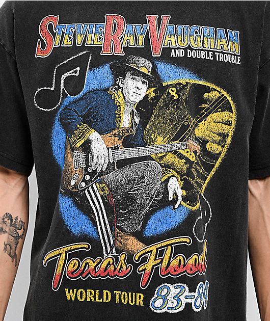 Stevie Ray Vaughn Texas Flood Black Wash T-Shirt