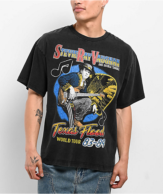 Stevie Ray Vaughn Texas Flood Black Wash T-Shirt