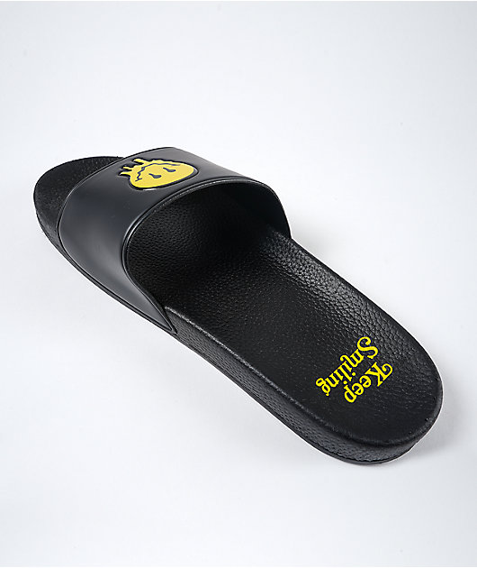 Stickie Bandits Smiling Black Slide Sandals