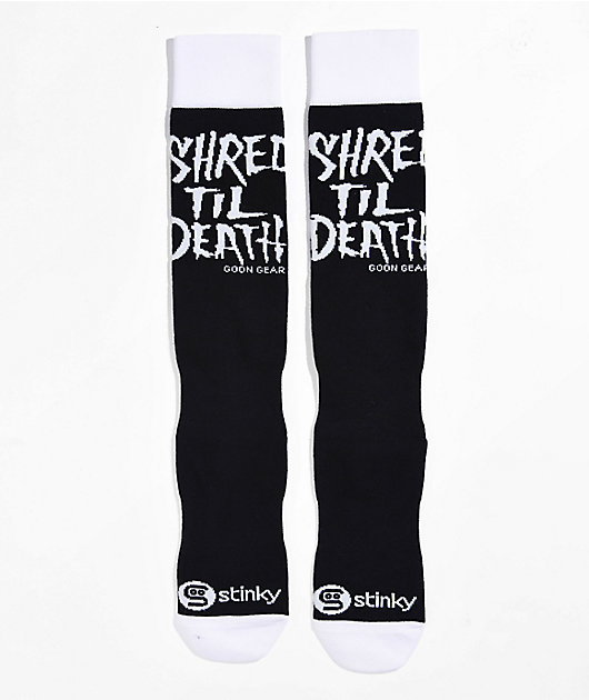 discretie Geboorteplaats Illusie Stinky Socks x Goon Gear Black & White Snowboard Socks