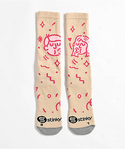 Stinky Socks x Ivan Pif Travis Mina Natural Crew Socks