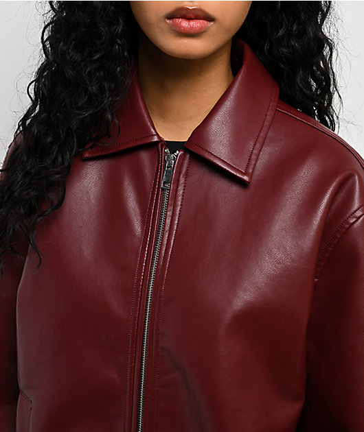 Stitch Fusion Burgandy Bomber Jacket | Zumiez