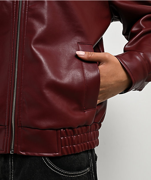 Stitch Fusion Burgandy Bomber Jacket | Zumiez