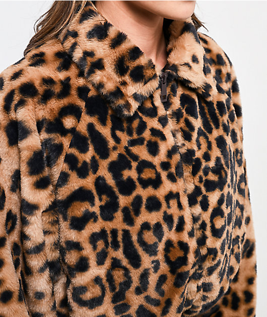 Stitch Fusion Leopard Faux Fur Zip Jacket | Zumiez