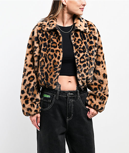 Stitch Fusion Leopard Faux Fur Zip Jacket | Zumiez