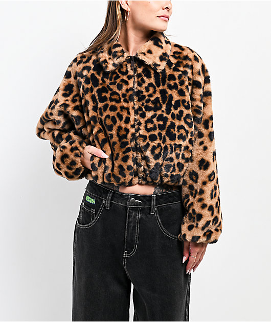 Stitch Fusion Leopard Faux Fur Zip Jacket | Zumiez