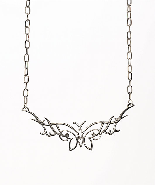 Stone + Locket Butterfly Away 20" Necklace