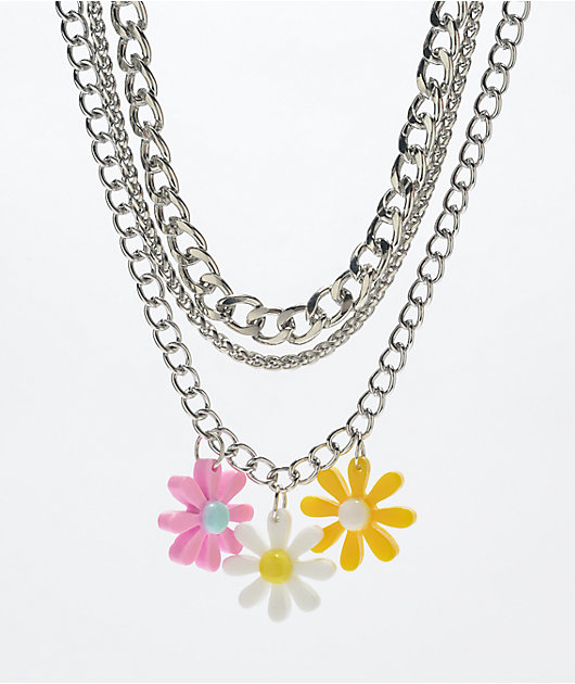 Stone + Locket Daisy 17" Chain Necklace