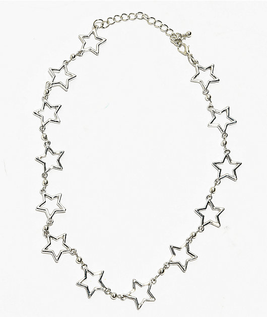 Stone + Locket Star Blazer Silver Necklace