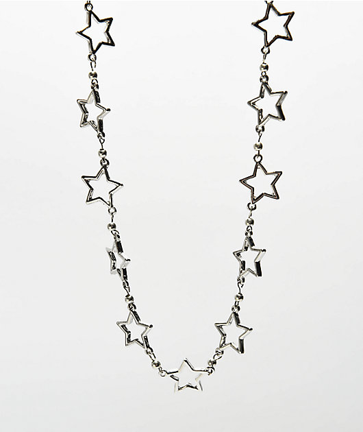Stone + Locket Star Blazer Silver Necklace