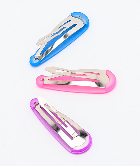 Stone + Locket Wide Matte 3 Pack Hair Clips