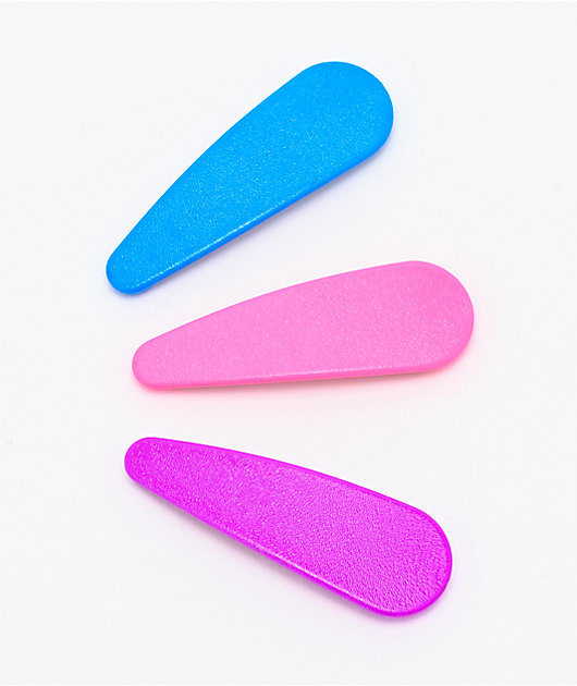 Stone + Locket Wide Matte 3 Pack Hair Clips