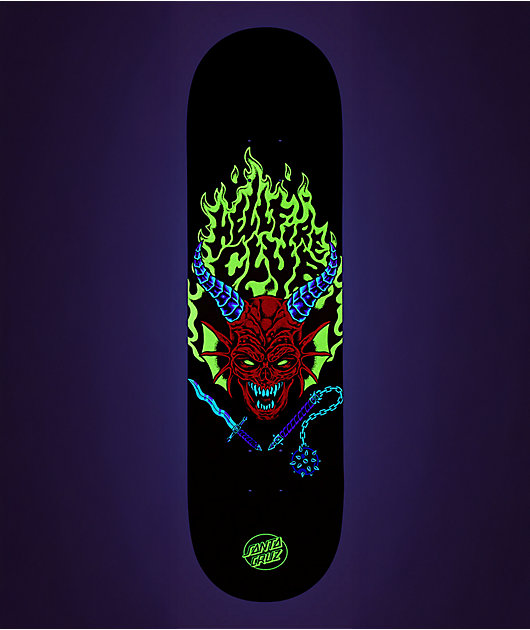 Stranger Things x Santa Cruz Hellfire Club Glow In The Dark 8.25" Skateboard Deck