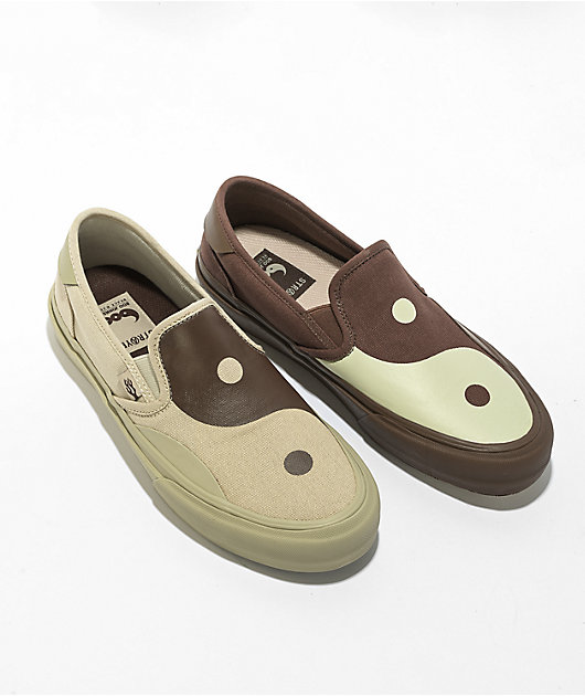 Straye Brown Slip-On Shoes Straye Boo Vista XR One Love Tan & Coffee Slip-On Skate  main image 3