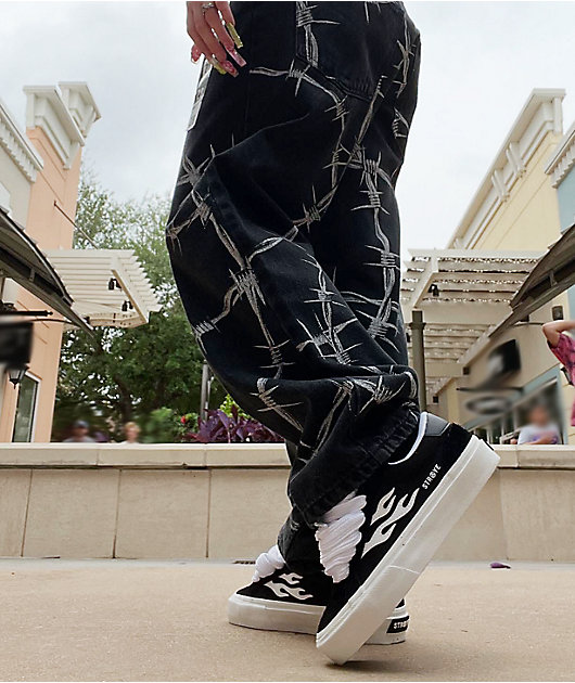 Straye Dixon Logan Puff Black & White Skate Shoes | Zumiez