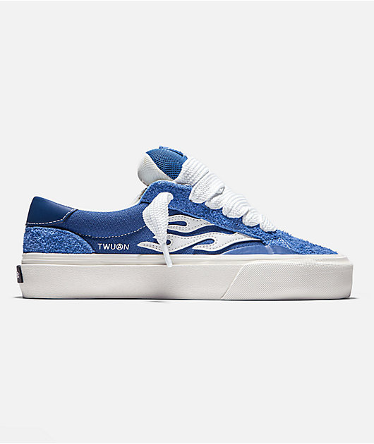 Straye Dixon Logan Puff Blue & White Skate Shoes | Zumiez
