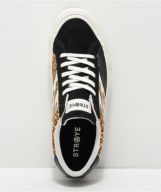 Straye Logan Cheetah, White, & Black Skate Shoes