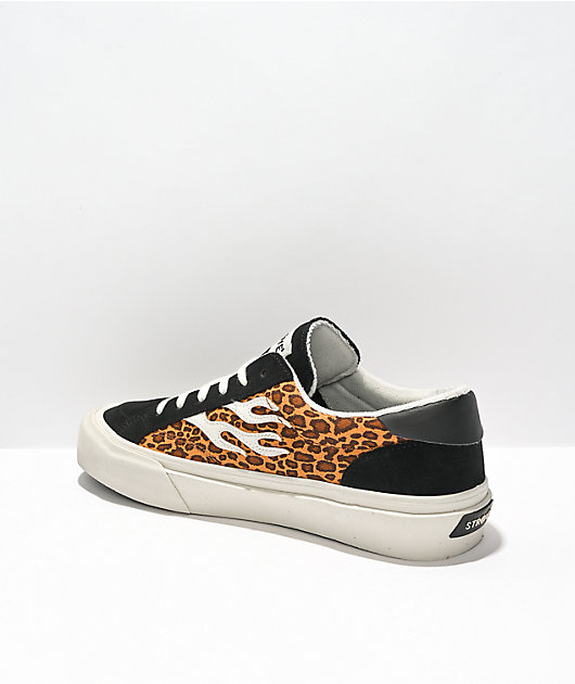 Straye Logan Cheetah, White, & Black Skate Shoes