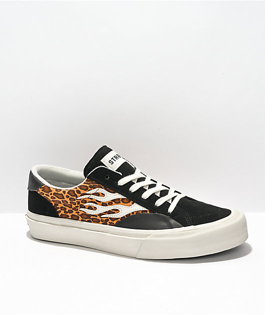 Straye Logan Cheetah, White, & Black Skate Shoes