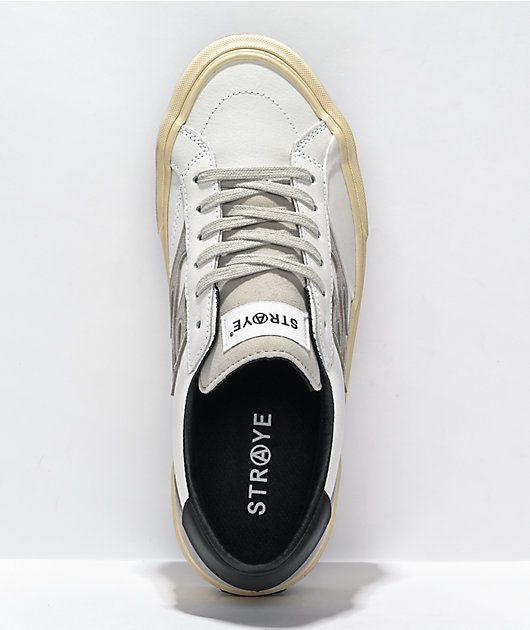 Straye Logan Distressed White Skate Shoes