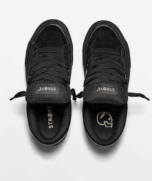Straye Logan Puff Axell Slay'R Black & Gold Skate Shoes