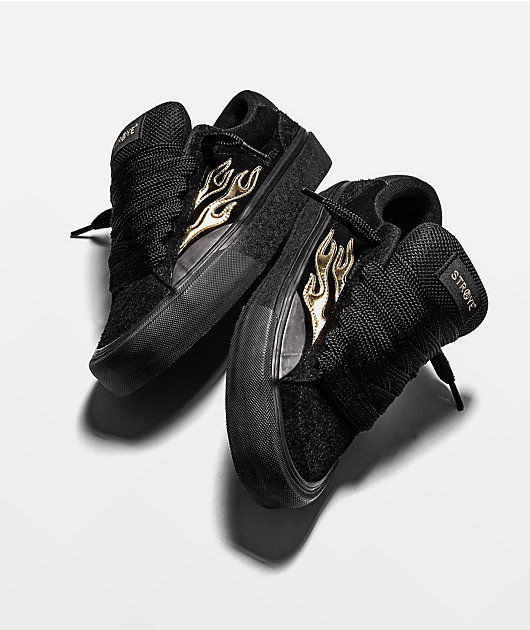 Straye Logan Puff Axell Slay'R Black & Gold Skate Shoes