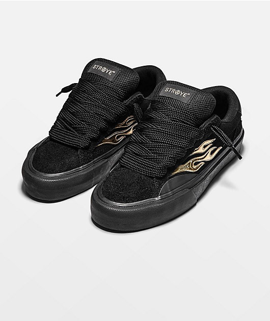 Straye Logan Puff Axell Slay'R Black & Gold Skate Shoes