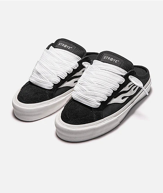 Straye Logan Puff Black & White Mule Slippers