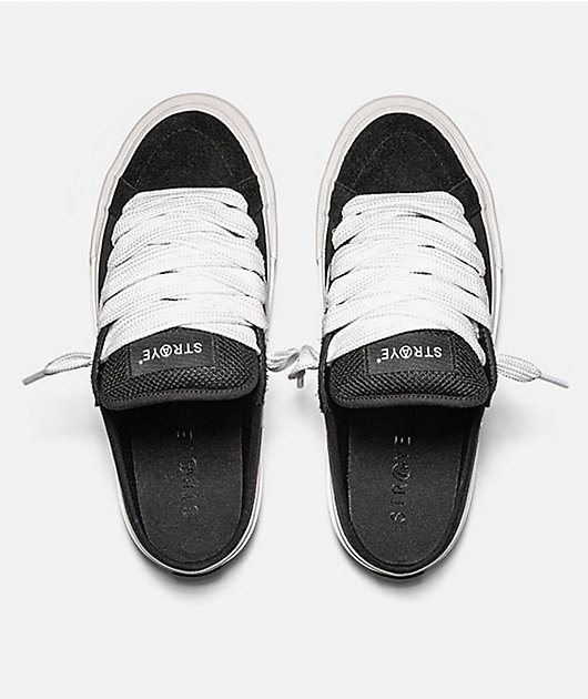 Straye Logan Puff Black & White Mule Slippers
