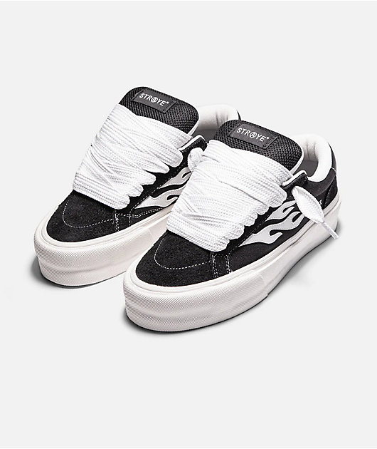 Straye Logan Stomper Black & White Skate Shoes