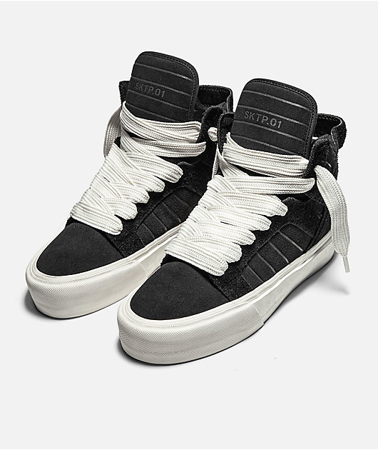 Straye SKTP.01 Black & White Skate Shoes