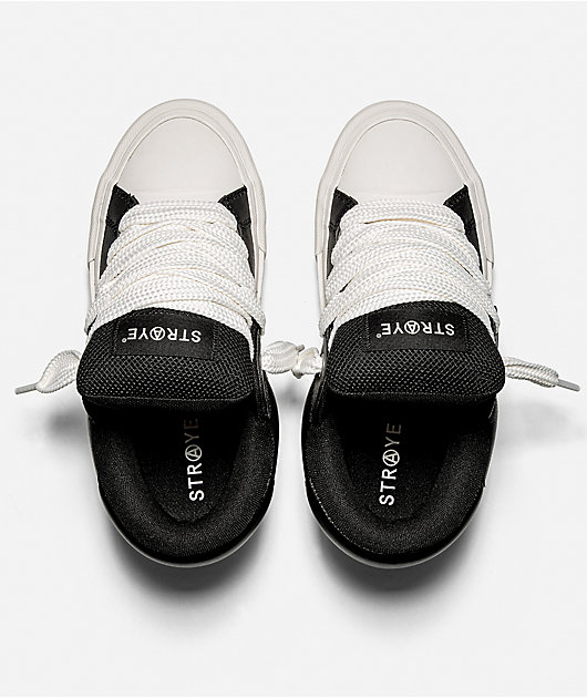Straye Venice Buff Black & White High Top Skate Shoes