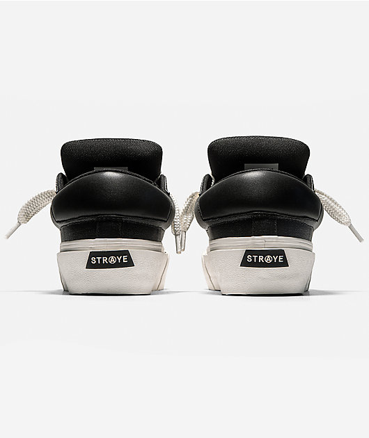 Straye Venice Buff Black & White High Top Skate Shoes
