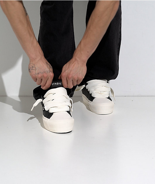 Straye Venice Buff Black & White High Top Skate Shoes video