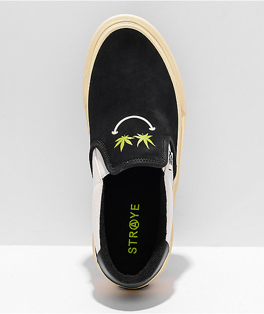 Straye Ventura Weed Belong Black Slip-On Skate Shoes