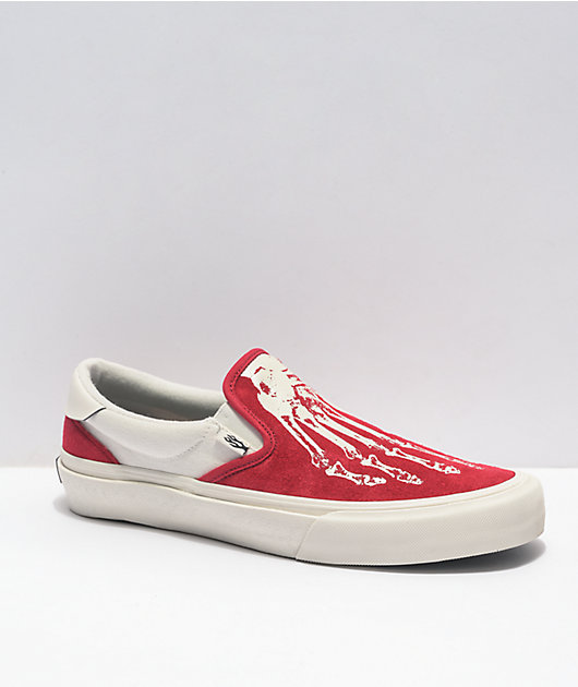 Straye Ventura X-Ray Crimson & Cream Slip-On Skate Shoes  display picture 1