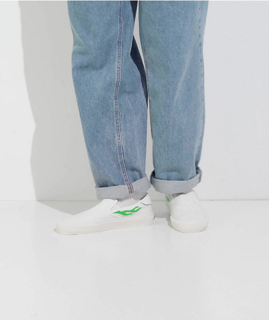Straye Vista White & Green Flame Skate Shoes video
