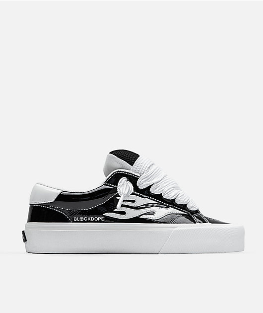 Straye x Blackdope Logan Puff Black Patent Leather Skate Shoes