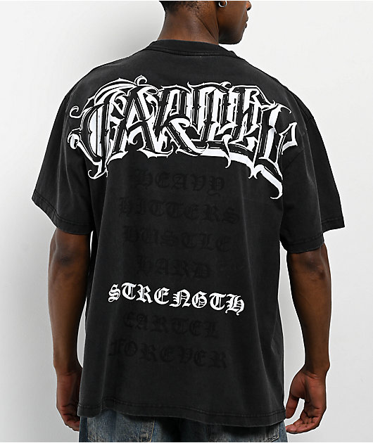 トップス Cartel Hand Distressed Tshirt Black Shor Strength Cartel Eazy Money Black T-Shirt | Zumiez
