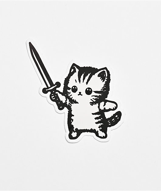 Strike Gently Sword Kitten Sticker