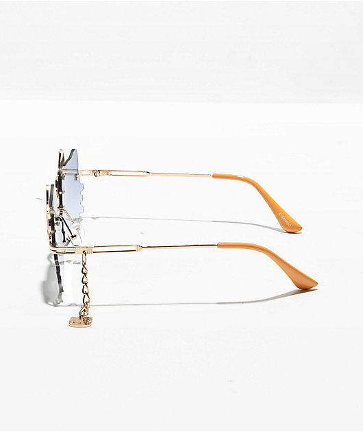 Sunscape x Hello Kitty Grey & Gold Sunglasses | Zumiez