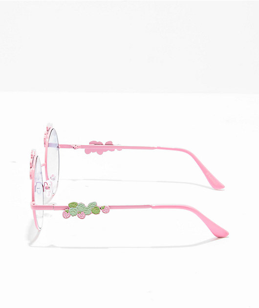 Sunscape x Sanrio Cinnamon Roll Pink Round Sunglasses | Zumiez