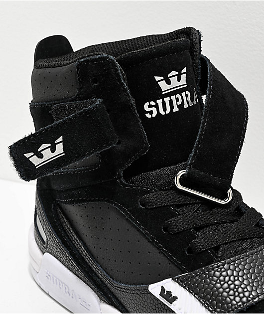 Supra Breaker Mens Black Suede High Top Strap Sneakers Shoes 