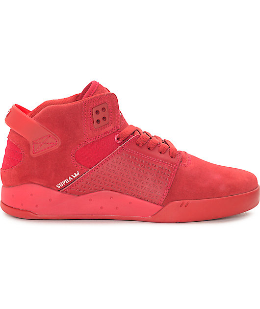 Supra Skytop III Red Suede Skate Shoes 