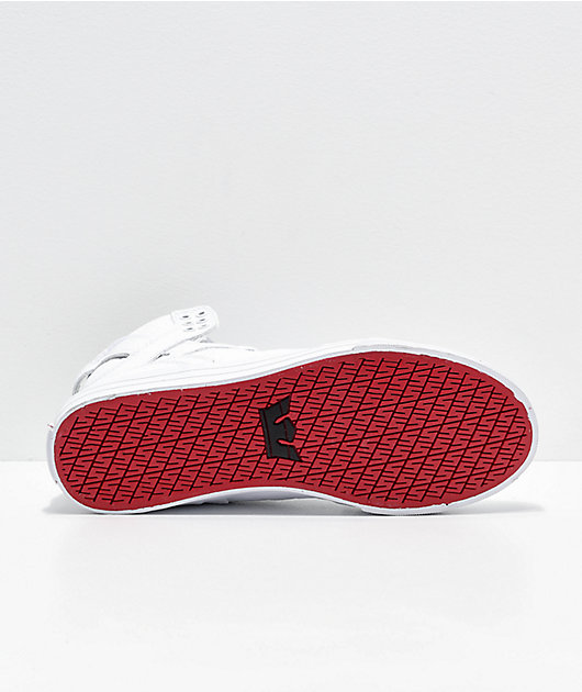 Supra Skytop White & Red Skate Shoes