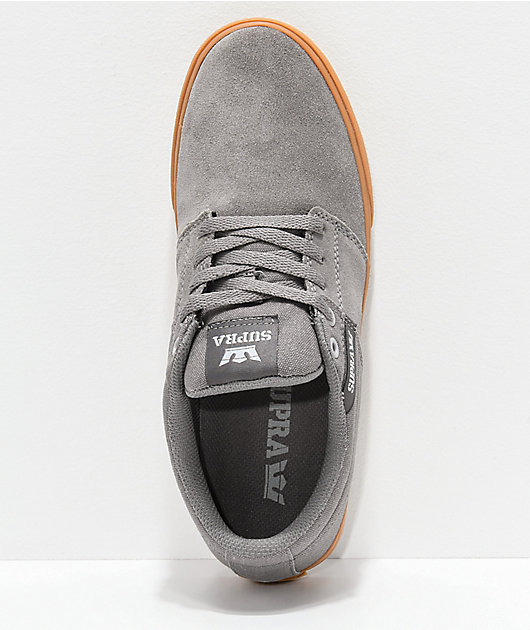 Supra Stacks II Vulc Light Grey & Gum Skate Shoes