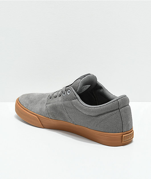 Supra Stacks II Vulc Light Grey & Gum Skate Shoes