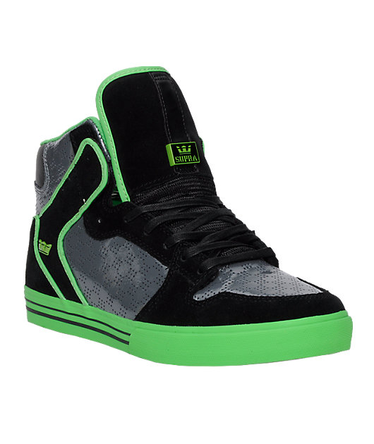 Supra Vaider Black, Grey \u0026 Green Shoes 