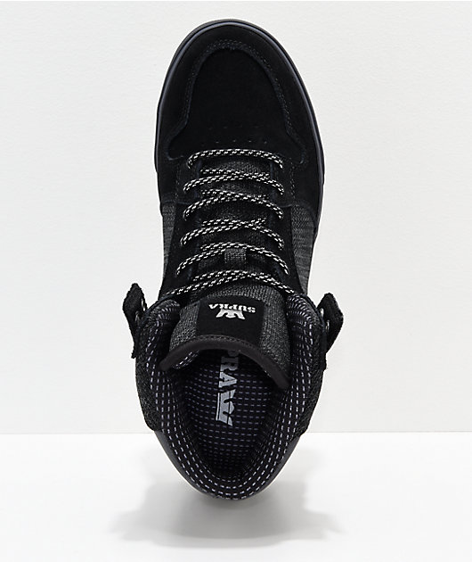 Supra vaider black & charcoal reflective skate shoes Clearance