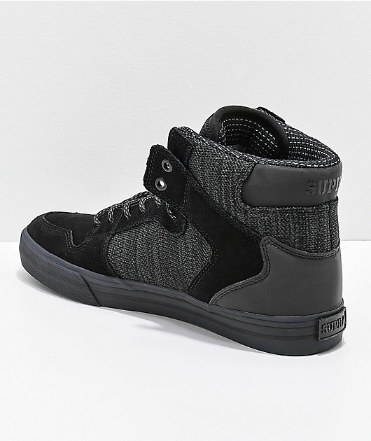 Supra vaider black & charcoal reflective skate shoes Clearance
